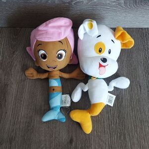 Bubble Guppies Nickelodeon Plush Lot Set of 2 - 8 in